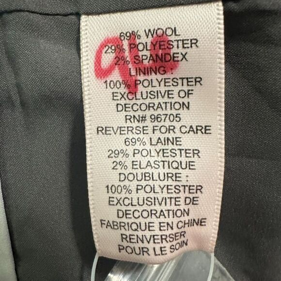 Rebecca Taylor Wool Blend Trousers Women 2 Heathered Black Wide Leg Business NWT - Picture 5 of 5